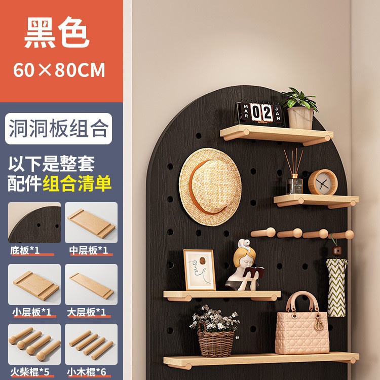 puerta de entrada madera sólida agujero de madera placa de agujero estante de pared de pared