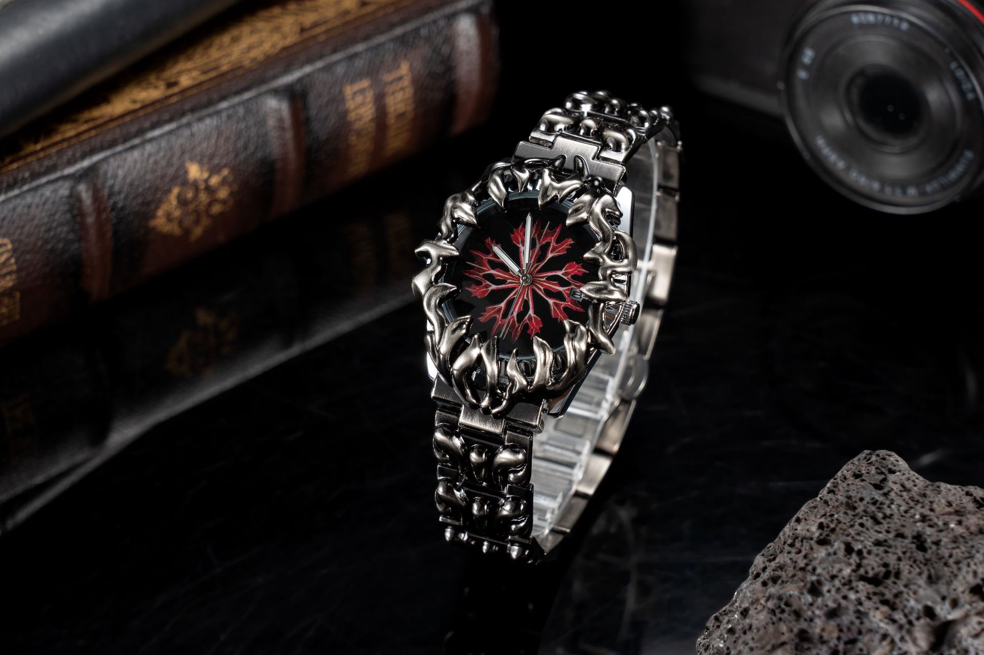 Mens Mechanical Watch Millennium Claw Alabaster Retro Y2k Style_voghion.com
