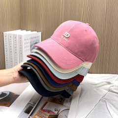 2025新款遮阳棒球帽女士百搭韩系大头围显脸小ID字母刺绣鸭舌帽男