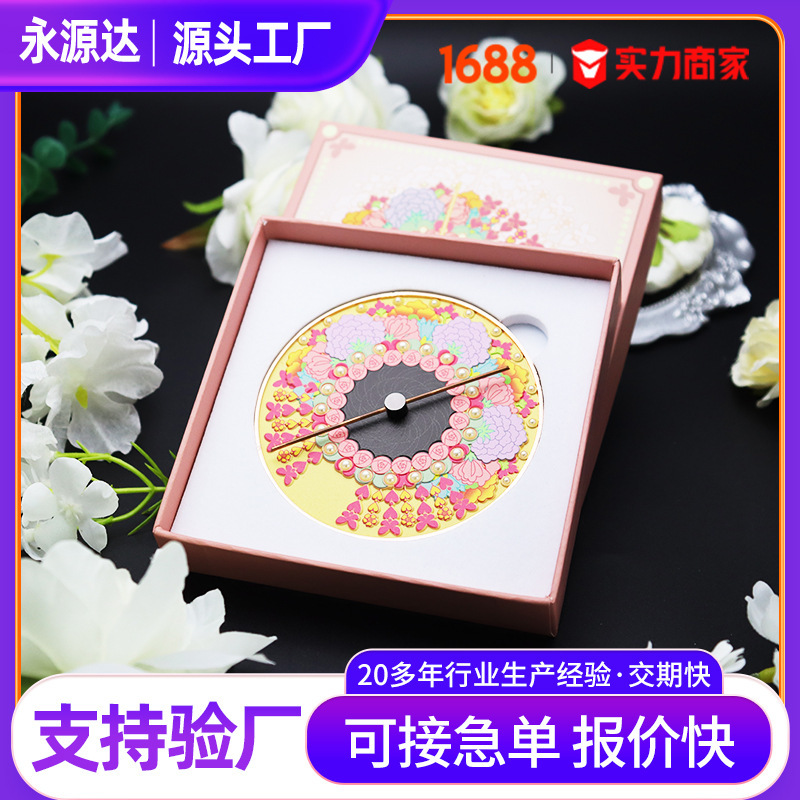 メーカー卸売 古風パンダ立体化粧鏡 軽量で精巧な古典的な小型鏡 携帯用片面鏡|undefined