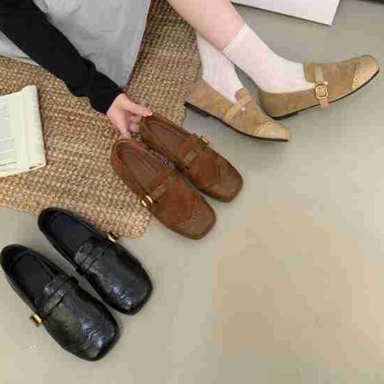 法式晚风浅口单鞋女粗跟2025秋季新款韩版小皮鞋复古中跟玛丽珍鞋