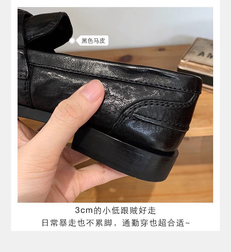 Giày lười nữ mũi tròn da lộn , đế 3 cm — Da lộn màu nâu nâu (3cm ) còn hàng, Da ngựa đen (3cm ) còn hàng chi tiết 17