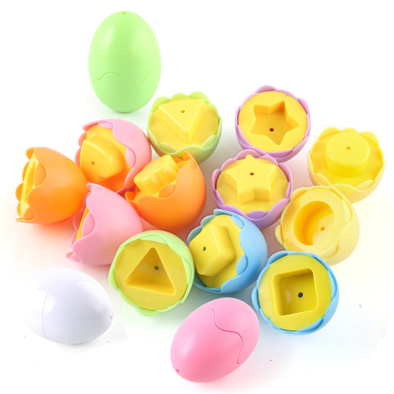 Amazon Educación temprana para niños huevos inteligentes pares de huevos torcidos bebés cognitivos de forma de huevo simulado juguete