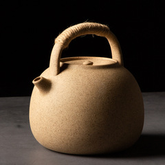 日式老岩泥陶壺粗陶燒水壺家用煮茶器電陶爐陶瓷提梁壺炭爐大容量