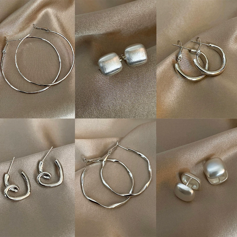 Серьги 925 пробы — стиль ретро из серебряной проволоки, легкий вес, варианты 4×2×4 см