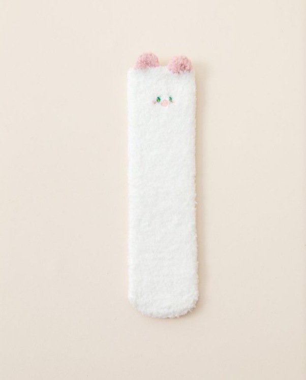 Calcetines de Piso Infantiles de Poliéster Térmicos, Antiolor y Bordados para Otoño e Invierno