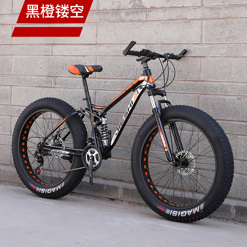 Bicicleta de montaña de doble absorción de impactos, moto de nieve de velocidad variable todoterreno, neumático grande 4.0, bicicleta, hombres y mujeres, playa, estudiantes ligeros