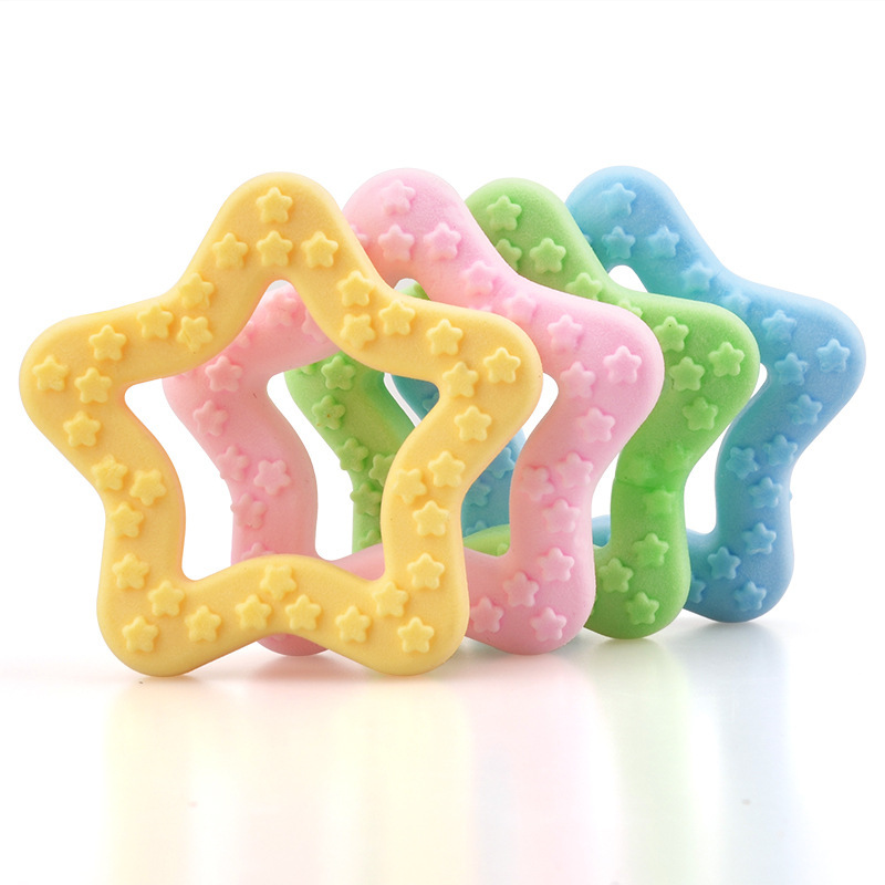 Juguete para mascotas sabor a leche espumante estrella pentagrama perro pequeño molar dientes limpieza TPR fábrica de juguetes para perros resistentes a mordeduras
