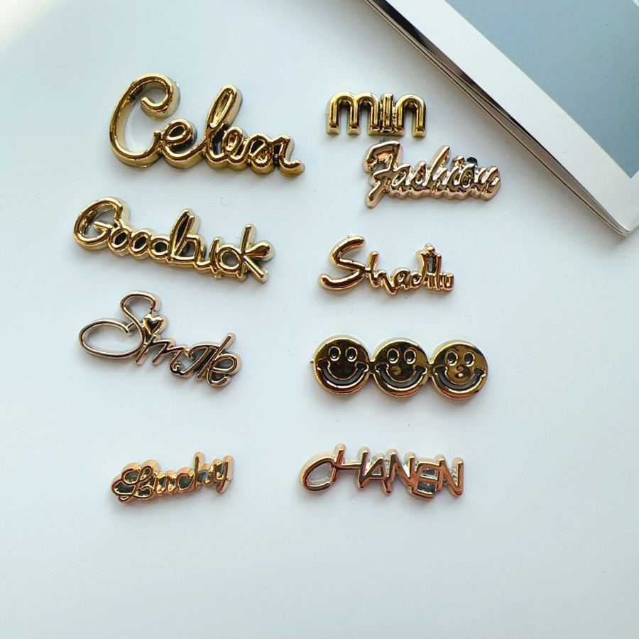 New English Alphabet goodbuck Retro Chanel Style Personalized English Jewelry Accessories Cave Shoes Bag Clothing