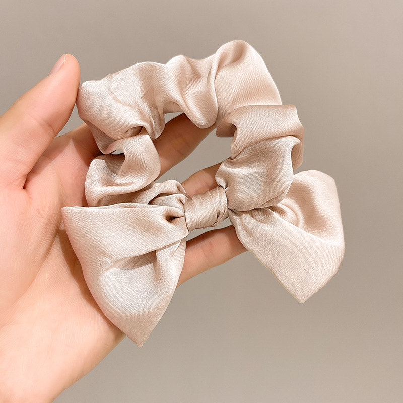 8g Weight Hair Tie Hair Accessories Type 1 Piece Quantity Holiday, Daily Occasion satin Material Solid Color, Bow Knot Pattern Women's Gender Sweet, Simple Style Style Women's Sweet Simple Style Solid Color Bow Knot Satin Hair Tie 8