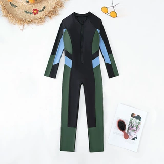 跨境潜水服女速干冲浪服浮潜衣水母衣长袖遮阳泳衣女 海边游衣女