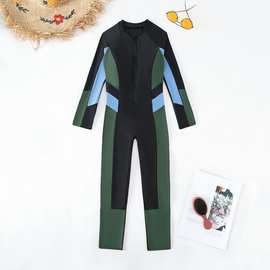 跨境潜水服女速干冲浪服浮潜衣水母衣长袖遮阳泳衣女 海边游衣女