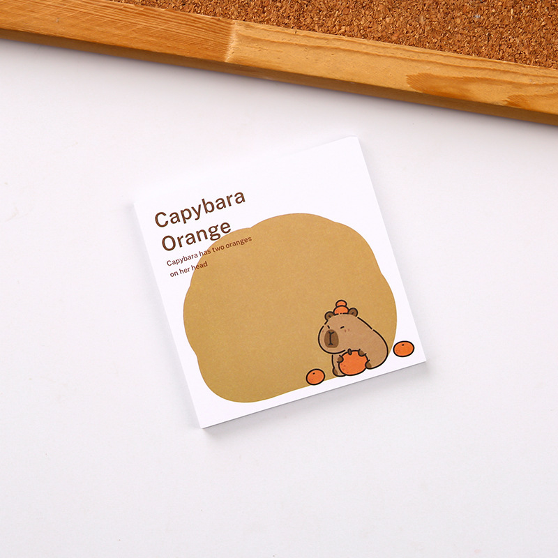 Cuaderno de notas Capibara se puede desgarrar y no adherente con notas de papel de notas de dibujos animados de alto valor para estudiantes.