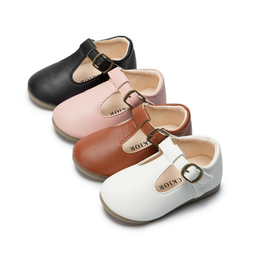 Comfortable and Casual Small Leather Shoes for Girls, Princess Shoes with Non-slip Rubber Soles, Girls' Etiquette Shoes and Student Shoes