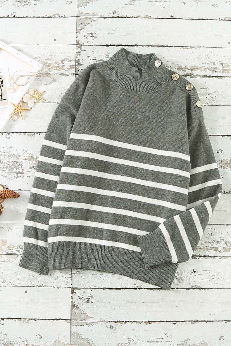 women s striped loose round neck pullover nihaostyles clothing wholesale NSQSY78168