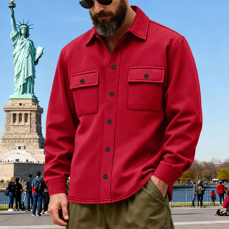 Chaqueta Abrigada de Invierno Estilo Americano para Hombre, Forrada de Felpa, Holgada, para Trabajo al Aire Libre, 2025