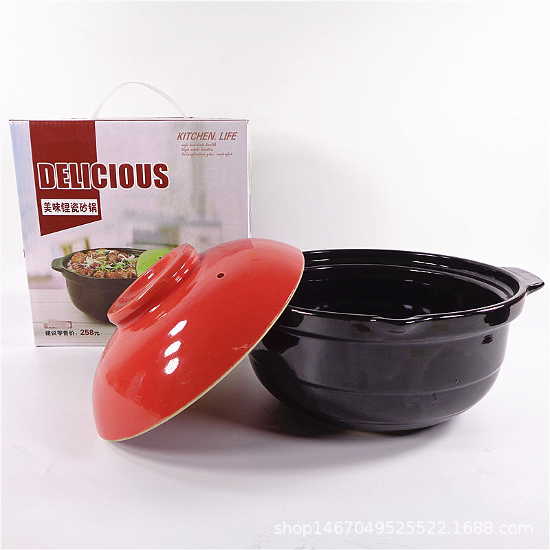 锂瓷砂锅炖锅 煲汤煲粥锅耐高温汤煲 土砂锅锂瓷沙锅汤锅订制LOGO