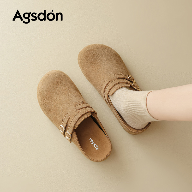 2026 nuevo estilo de primavera para mujeres con un pedazo y zapatillas de bolken de veludo