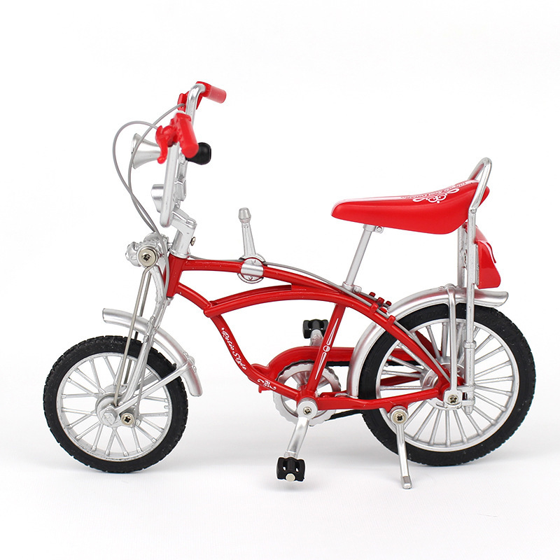 Cross-Border Exclusive Supply 1:8 Scale Realistic Alloy Retro Lowrider Bike Model Lowrider Bike Bicycle Gift