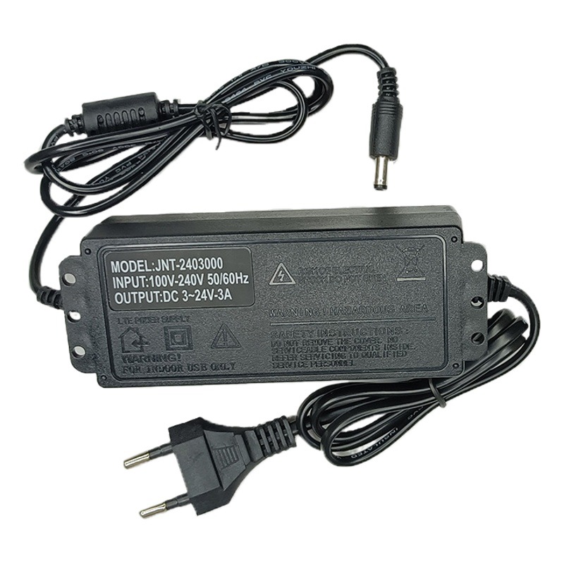 Fábrica al por mayor 3-24V3A ajustable presión LED rectificadora Motor estabilizado voltaje adaptador de corriente