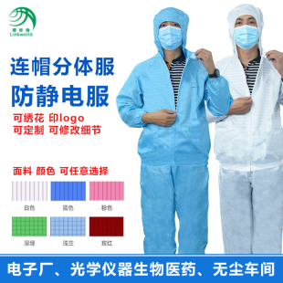 Anti-Static Hooded Two-Piece Suit Dust-Free Workshop Anti-Static Clean Suit Factory Electrostatic Suit Dustproof Two-Piece Suit