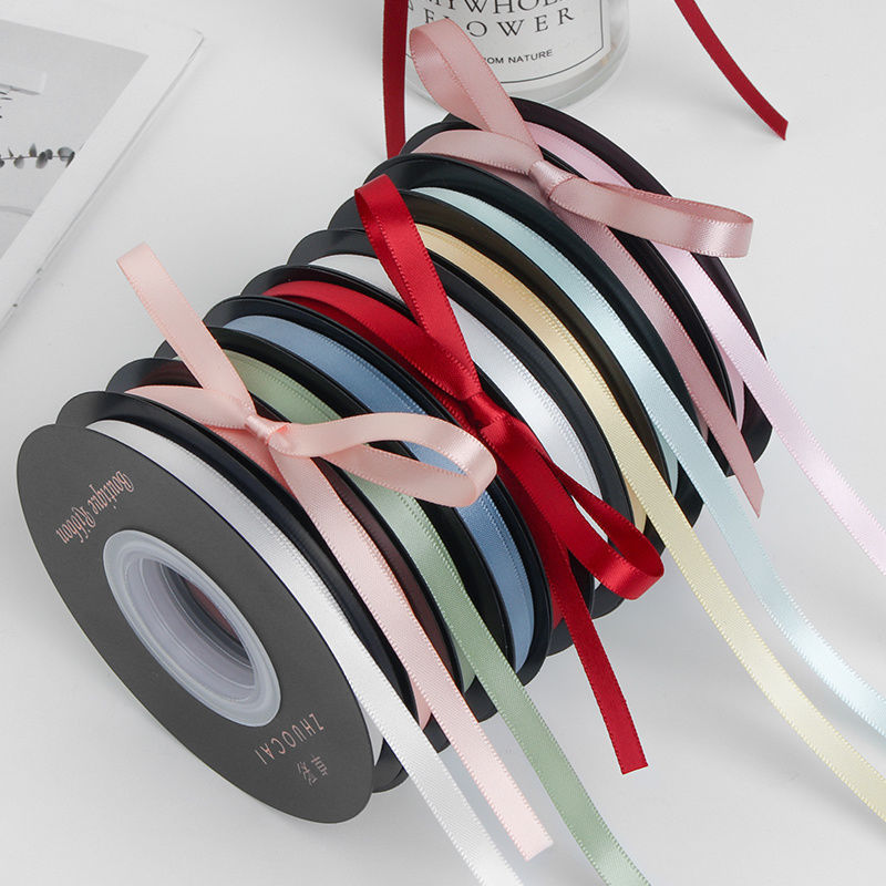 5mm5毫米双面涤纶带鲜花礼物包装丝带发饰烘焙蛋糕绸带花束彩带