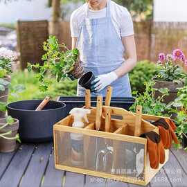 木质种子收纳盒菜园盆栽工具农药储物盒可手提铲子菜籽绿植储物盒