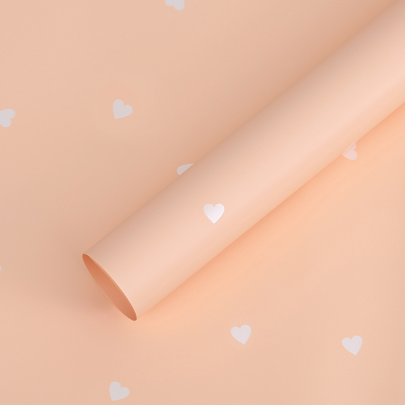 Venta directa de fábrica de papel de regalo impermeable con estampado de flores de la serie Corazón de Durazno de Amor Cálido de Cynthia, exclusivo para el mercado internacional.