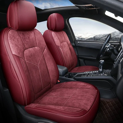 Modelə uyğun (Original) oturacaq örtükləri: Suede Seat Covers - suede-lafite-red-five-seats-fully-surrounded-in-front-and-rear-rows
