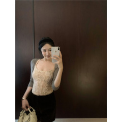 昕可达 dolly古董少女_绝美小重工zim蕾丝绣花吊带背心