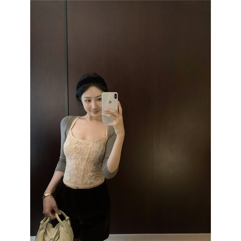 昕可达 dolly古董少女_绝美小重工zim蕾丝绣花吊带背心|undefined