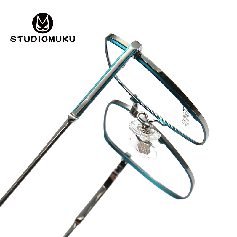 STUDIOMUKU mu fresco gafas Sven marco roto textura gafas marco titanio puro diseño clásico gafas marco image 7