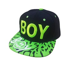 跨境BOY立体刺绣儿童棒球帽 男女童嘻哈平沿帽韩版潮鸭舌帽遮阳帽