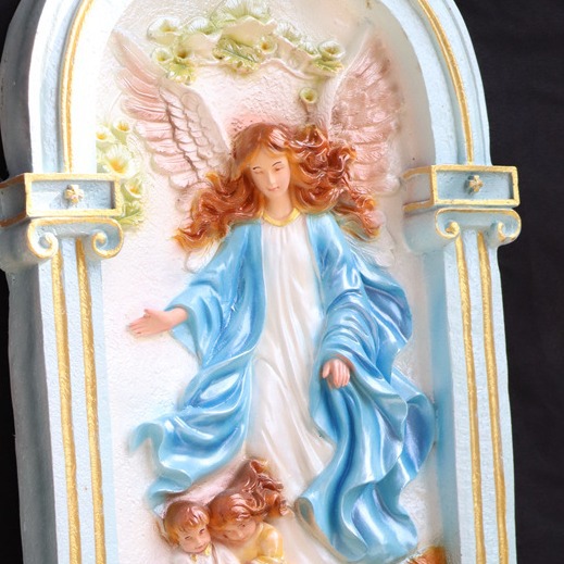 70cm ángel guardián de la piscina sagrada estatuas de resina de la familia sala de estar colgante iglesia