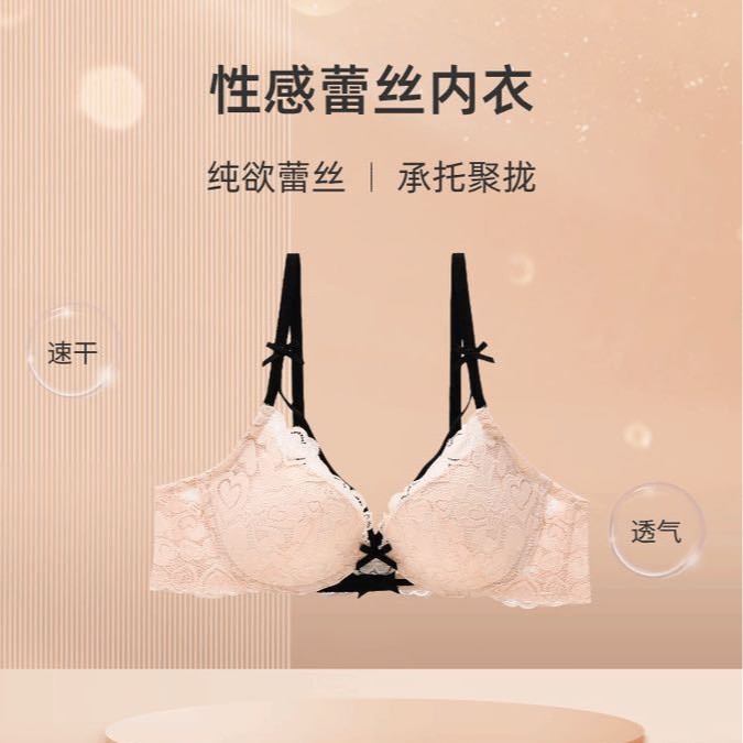 Ventas directas de fábrica comercio electrónico transfronterizo Sudeste de Asia Vietnam Tailandia damas burbujas encaje pecho pequeño recogido sujetador Tovin