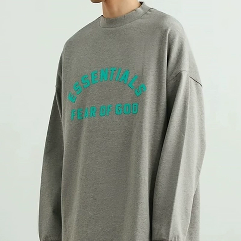 24SS FEAR OF GOD FOG двойная линия ESSENTIALS модный бренд ранней весны свободная Мужская футболка с круглым вырезом и длинным рукавом