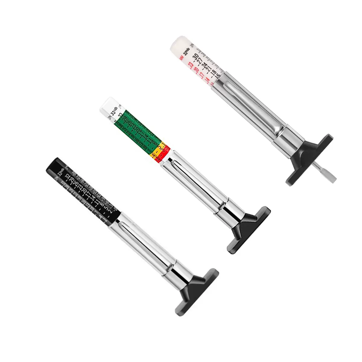 胎纹尺胎纹笔PC-3624/5 塑料刻度尺轮胎深度尺0-25mm深度仪花纹尺