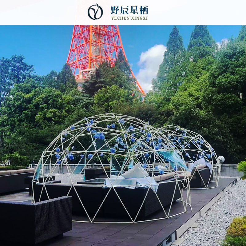 Actividad de sombreado al aire libre campamento red de acomodación residencial PVC transparente esférica tienda de campaña hotel estrella