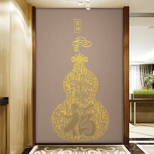 Wanfu gourd new Chinese style modern decorative painting exhibition hall living room entrance bedroom bedside study aisle mural