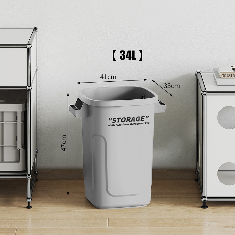 キッチンゴミ箱家庭用新しい大型蓋付き高さ紙バスケット家庭用屋外インダストリアルスタイル大容量ゴミ箱|undefined