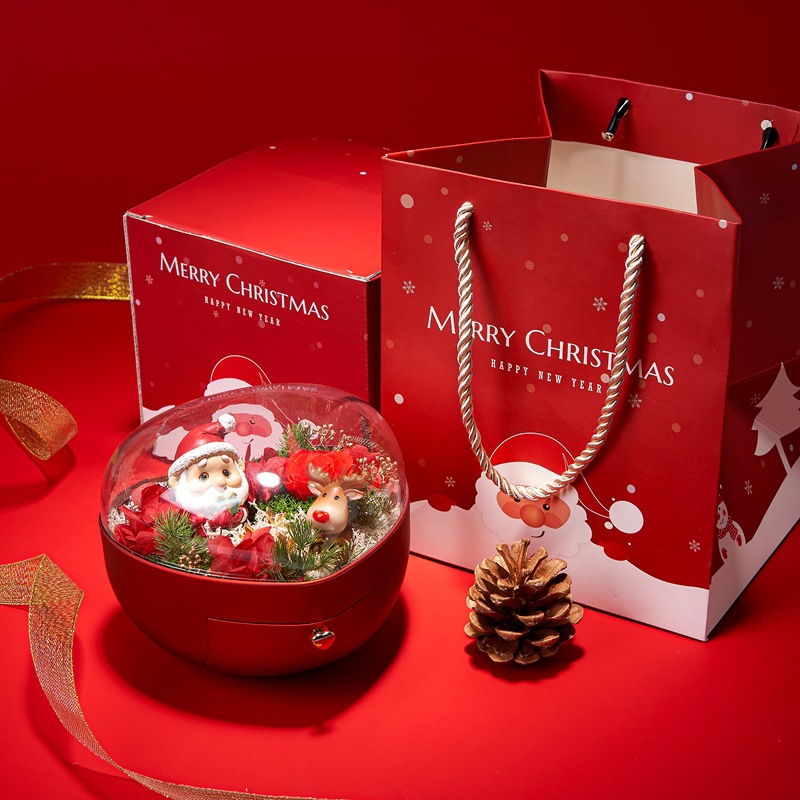 甄禧礼心形吊坠盒 不倒翁首饰盒 圣诞首饰盒 圣诞款永生花首饰盒