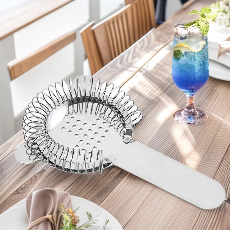 304 Stainless Steel Cocktail Milk Tea Ice Filter Metal Ice Separator Cocktail Filter Ice Strainer