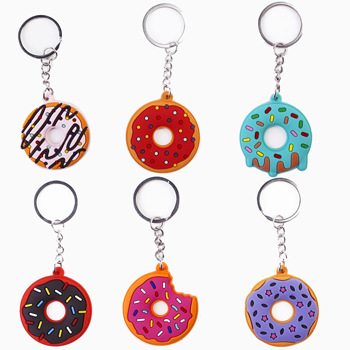 Cute Donuts Pvc Women's Keychain display picture 1