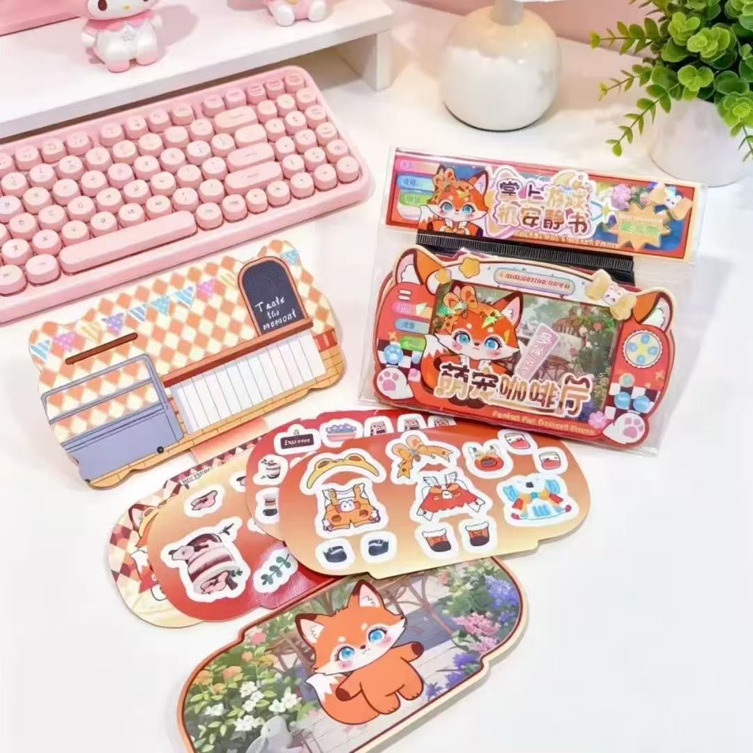Nuevos juguetes para niños portátiles libros tranquilos dibujos animados mezclados adorables máquina de juego de rompecabezas repetidamente pegar diy2 lotes image 5