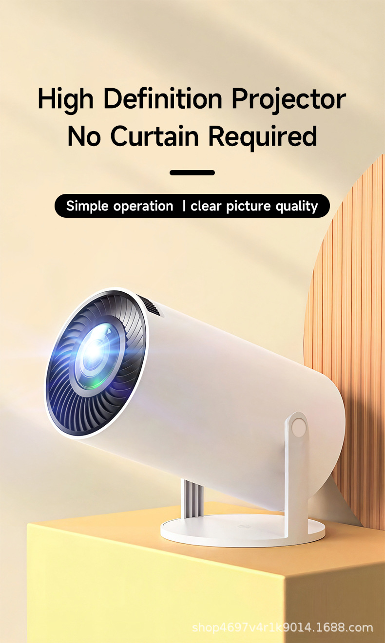 cross-border hot barrel ptz projector android same screen hd portable home fans outdoor mobile phone home theater undefined