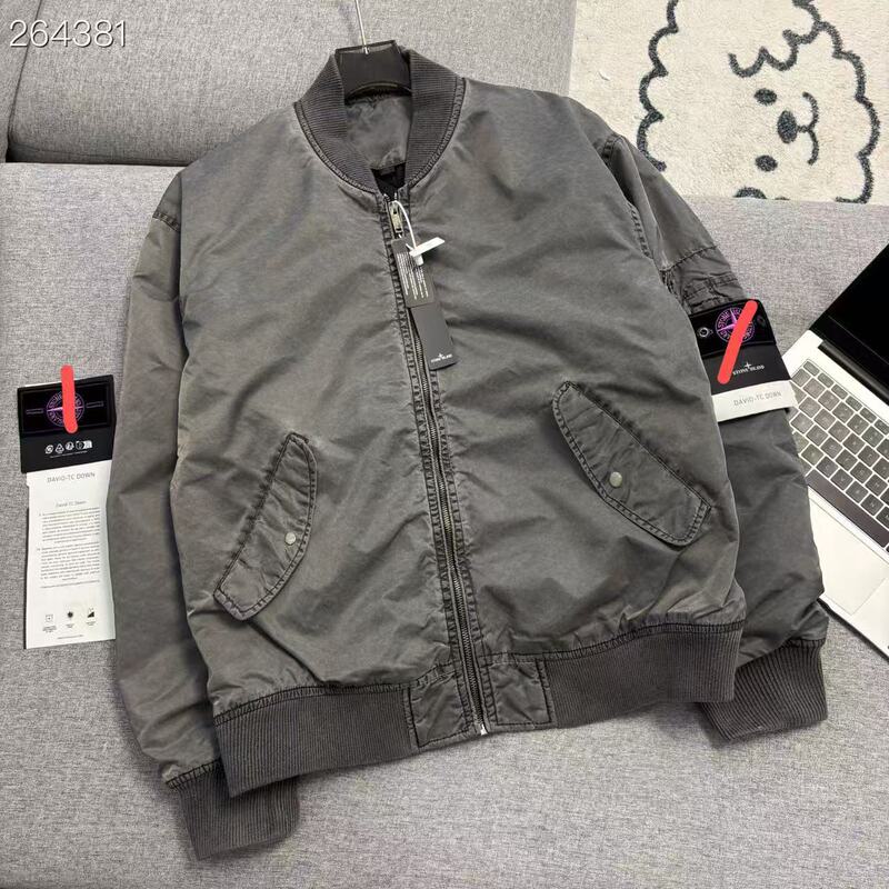 Cross-Border Stone Brand Heavy-Duty Baseball Jacket for Men and Women, Cotton-Padded Warm Coat, Island Foreign Trade Wholesale