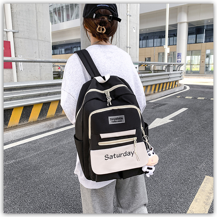 Schult Asche Weibliche Koreanische Version Von Schülern Mehrstöckigen Rucksack Mit Großer Kapazität display picture 31