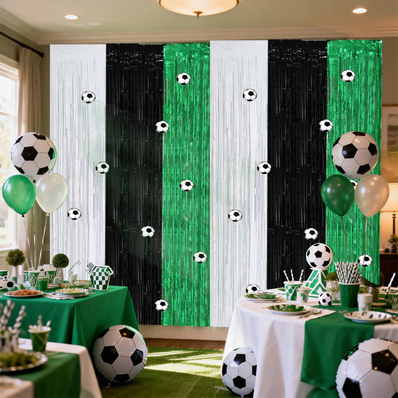 Usa, Canada, and Mexico World Cup Decoration Items Rain Curtain Football DIY Decoration Stickers White Black Green Tassel Rain Curtain Door Curtain Usa, Canada, and Mexico World Cup Decoration Items Rain Curtain Football DIY Decoration Stickers White Black Green Tassel Rain Curtain Door Curtain