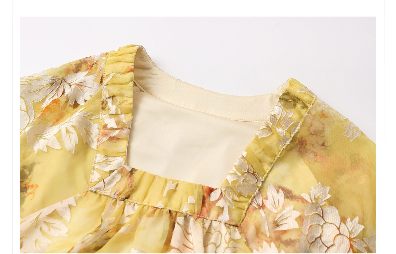 Váy maxi nữ phong cách Trung Quốc mới, chất rayon mềm mại, thiết kế suông rộng tôn dáng — màu vàng chanh chi tiết 19