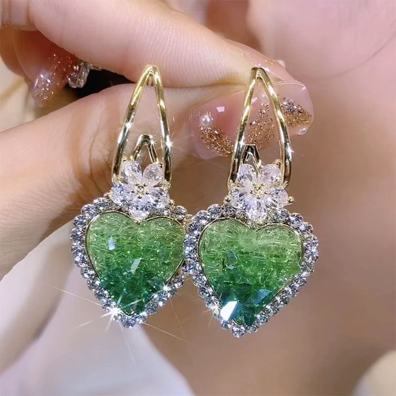 1 Pair Quantity Banquet Occasion 1 Pair Glam Geometric Inlay Alloy Artificial Crystal Drop Earrings